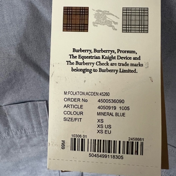 Burberry t-shirt long sleeve men’s size XS new ( check details) - Picture 4 of 8